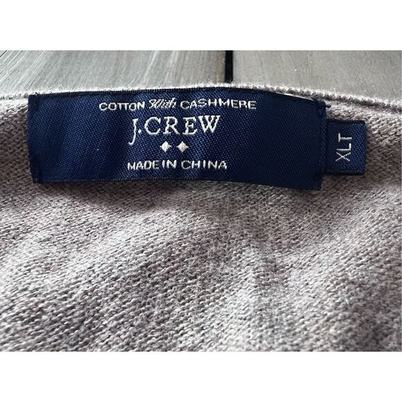 J. Crew XL‎ Tall Cashmere Cotton Blend Tan Sweater - Picture 3 of 6